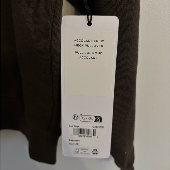NWT Alo Accolade Crewneck- XS Espresso - Picture 6 of 8